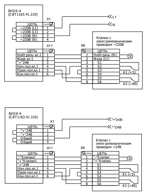 Сп4 220 схема подключения клапана